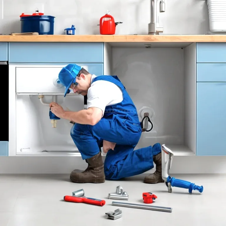 Técnico da AguaMaxTap inspecionando tubulação residencial